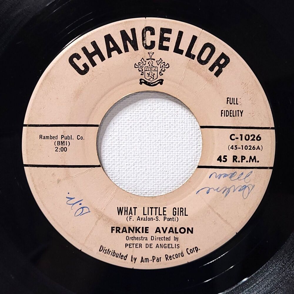 Frankie Avalon 45 What Little Girl / I'll Wait For You on Chancellor VG Rock